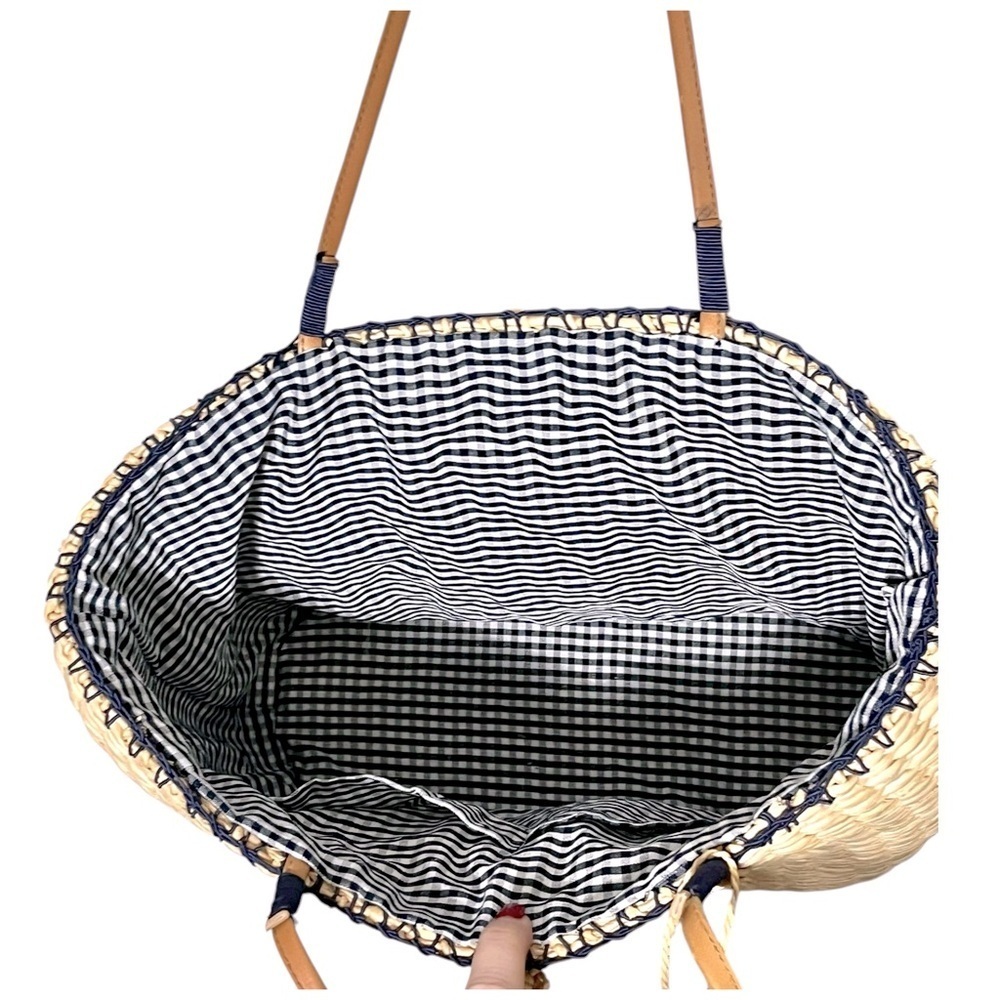 Breckenridge Straw Tote with Teacup Design Appliqué - Picture 4 of 5